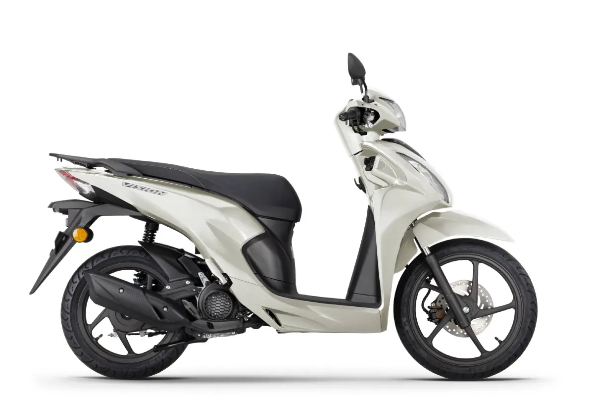 Honda Vision 110 2026 en color blanco vista lateral