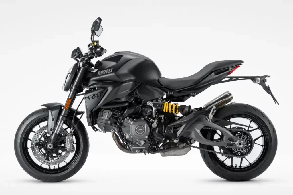 Ducati Monster Dark 2027 vista desde el lateral izquierdo